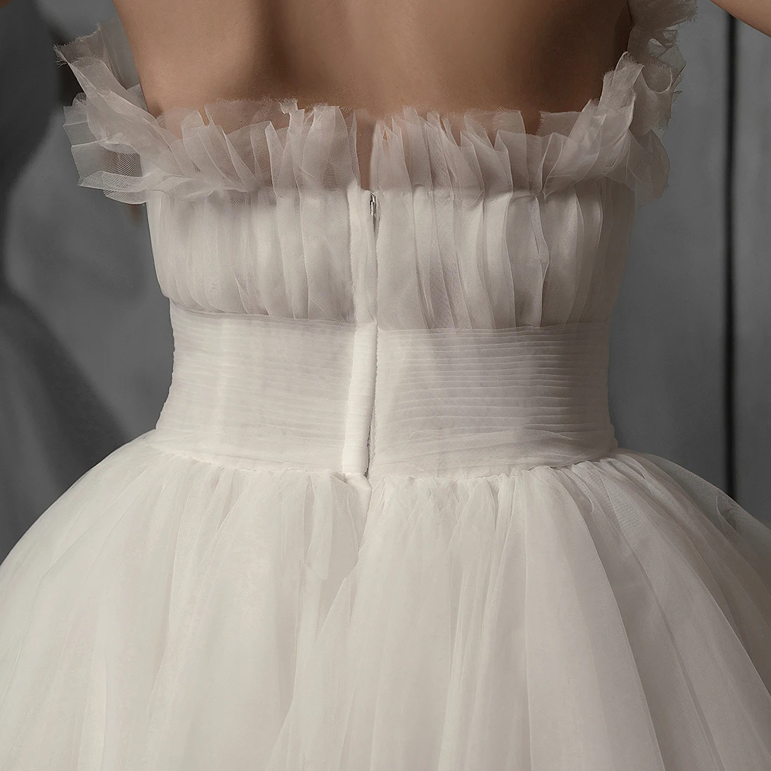 BacklakeGirls/Новинка года; Vestidos De Novia Cortos; многослойное свадебное платье трапециевидной формы из тюля с глубоким v-образным вырезом без рукавов и с молнией сзади