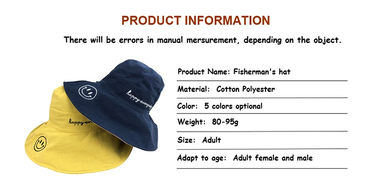 Одноцветная Двусторонняя шапка в рыбацком стиле, желтая шляпа со смайликом, шапка-ведро с вышитыми буквами для мужчин и женщин, уличная Солнцезащитная шляпа для