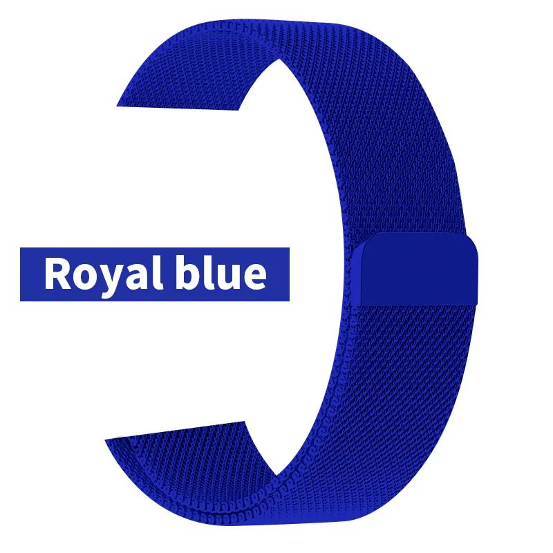 Royal blue Для Apple Watch Series 5 черный ремешок 44 мм 40 мм ремешок Миланская петля магнитный металлический браслет для I Watch Series 2 3 - Цвет ремешка: Royal blue