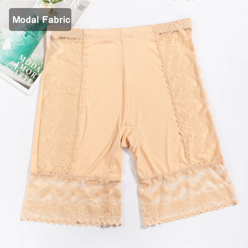 Plus Size Safety Shorts Lace Thin Ice Silk Modal Anti Chafing Thigh Women's Boxer Underwear Shorts Under Skirt safety shorts,women shorts underwear