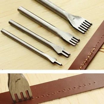 

1+2+4+6 Prong Diamond Chisel Leather Craft Tools Hole Punch Tool set DIY Good tools for leather Leathercraft Tools Kit