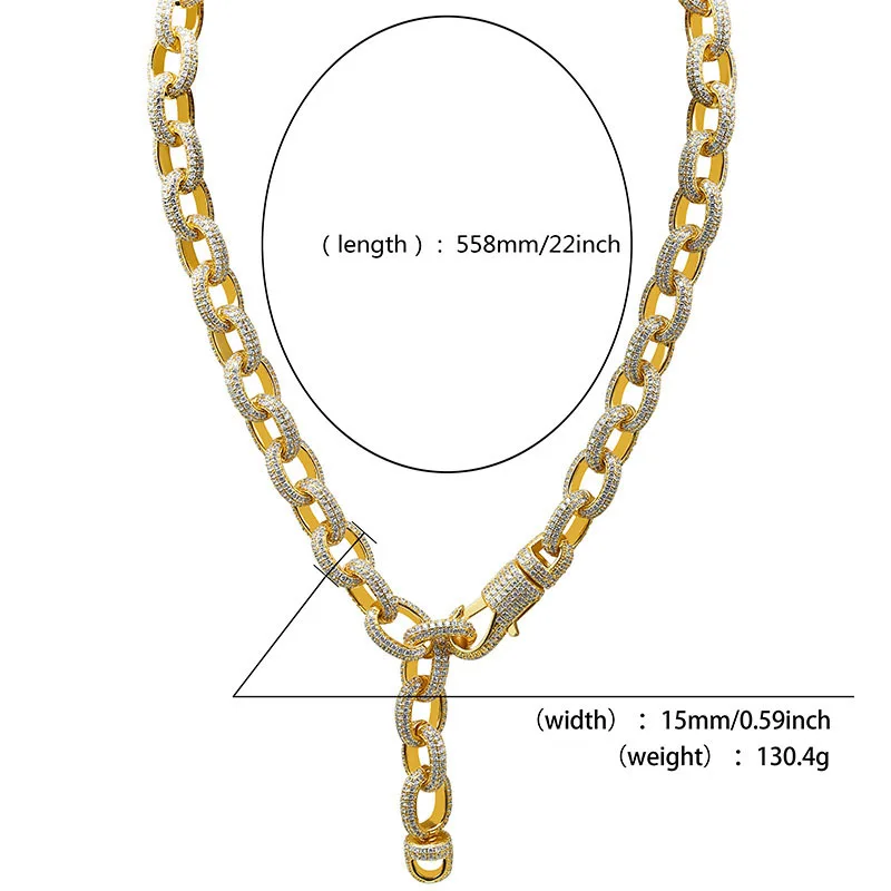 Роскошные AAA цирконовое колечко мужское ожерелье Золотое серебро Цвет Bling Iced Out CZ хип хоп рэперские цепочки мужские ювелирные изделия
