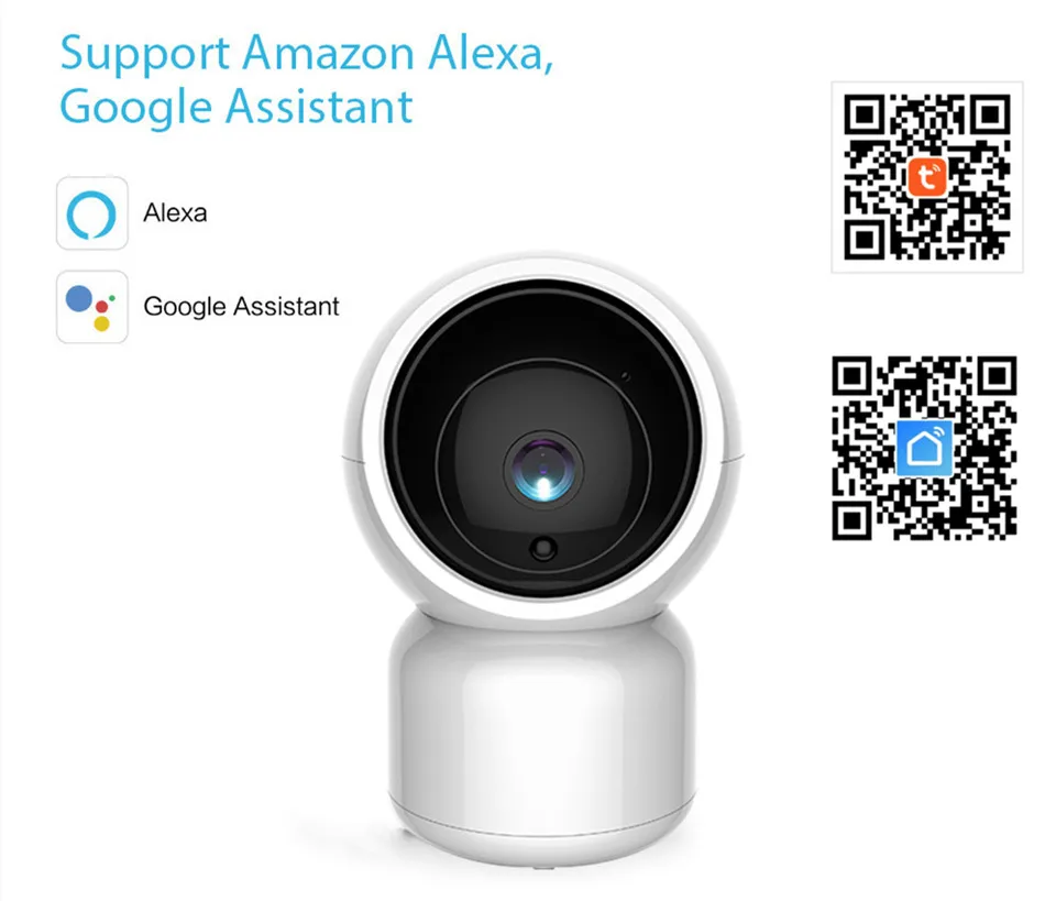 1080P Tuya WiFi IP камера Alexa Google Home Мини WiFi камера для помещений PTZ домашняя камера безопасности с Tuya EchoShow для детского монитора