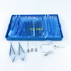 21 шт. Титан Набор водопад глаз с лоток для стерилизации коробка стерилизации всеми стандартными методами офтальмологические инструменты