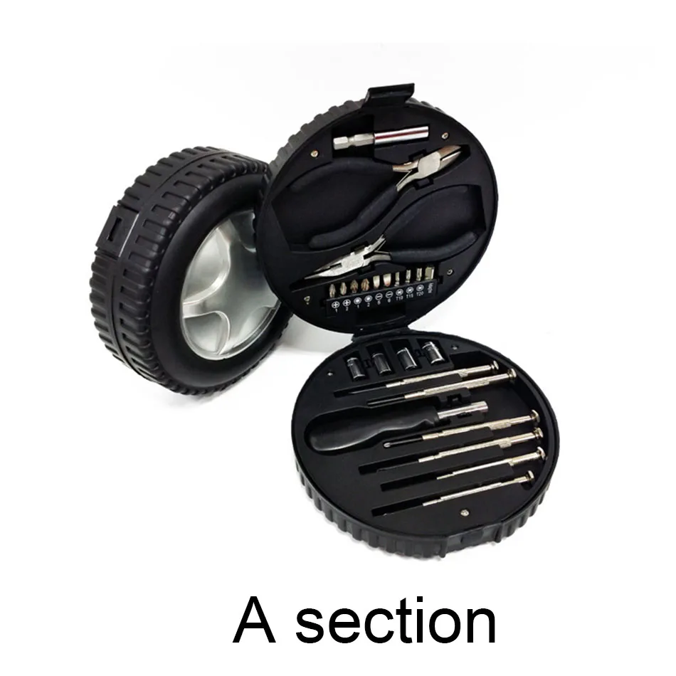 

24pcs Household Hardware hand Tool sets tyre type packing box Manual toolbox Combination Tool Suite