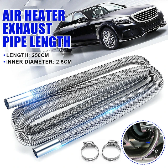 250cm Stainless Steel Car Exhaust Pipe Hose Tube Air Vent Parking Diesel  Heater Gas Vent Hose with Clamp For Auto Vehicle - AliExpress