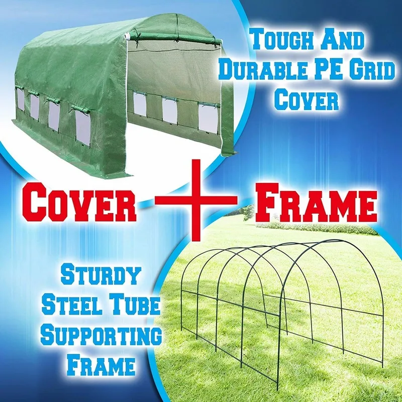 AULAYSED прочный большой теплицы изоляции ходьбы на открытом воздухе растение Садоводство горячий туннельный теплица с подставкой(16'x7'x7. 2 '