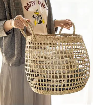 Соломенный ёмкость для хранения грязной одежды корзины ручной работы коробки для хранения одежды