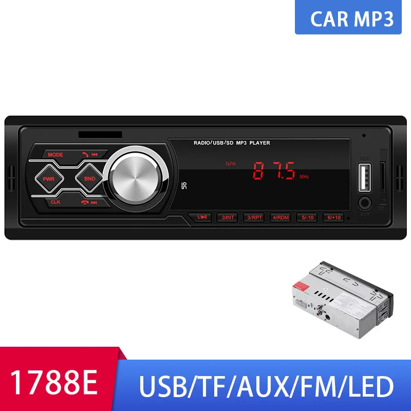 Автомагнитола стерео LED MP3 сабвуфер 1 din автомобильная аудиосистема