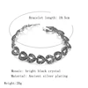 Kinel – Bracelet à breloque Boho en cristal noir brillant pour femmes, bijoux Vintage tibétain en argent avec petit lien goutte d'eau ► Photo 2/6