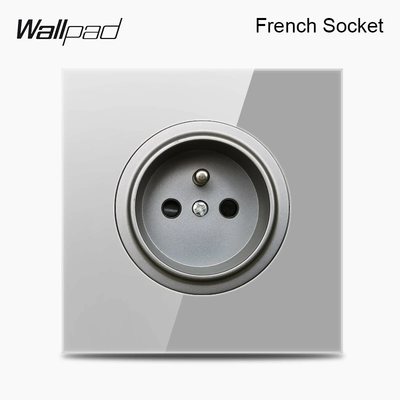 Wallpad L6 серый стеклянный двойной 2 способ французская настенная розетка электрическая розетка двойная розетка 172*86 мм