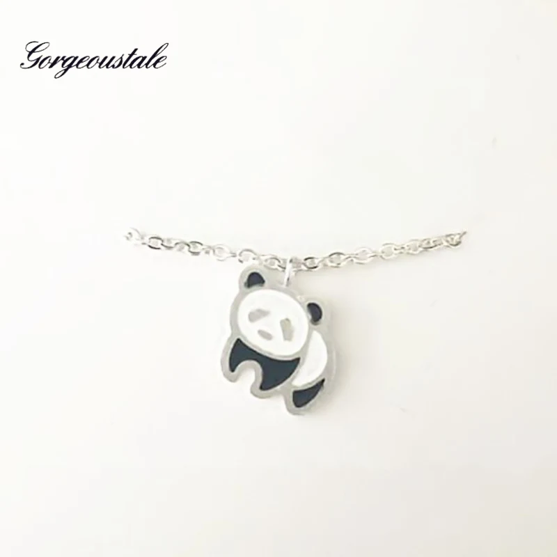 Panda Gold Цепочки и ожерелья Для женщин Для мужчин женское ожерелье Нержавеющая сталь животных колье ожерелья, подвески Ювелирная Свадебная лента подарок для невесты