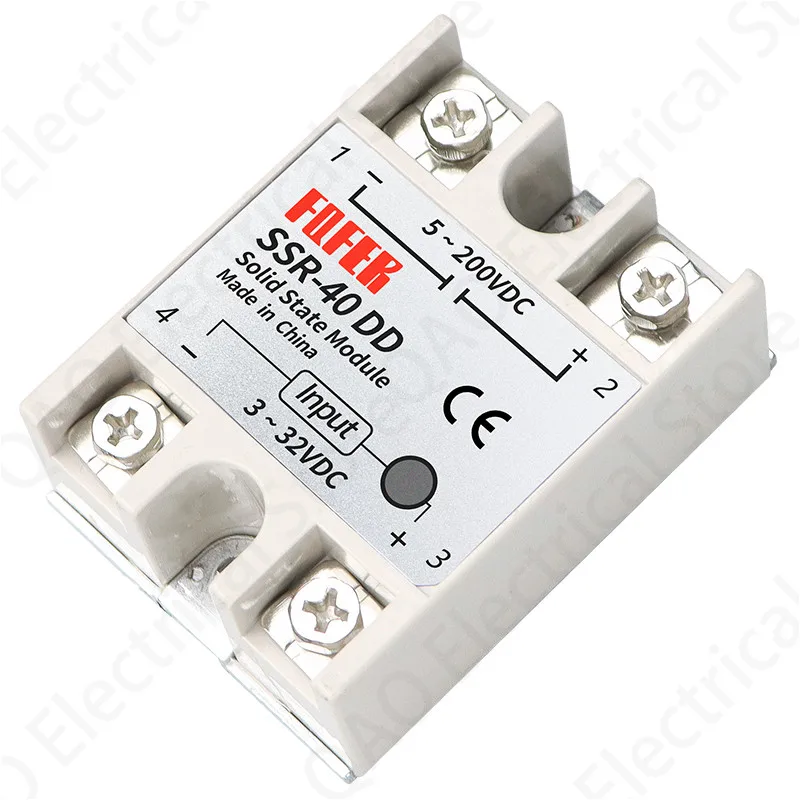 1Pcs SSR40DD SSR-40DD Manufacturer 40A solid state relay ,input 3-32VDC output 5-60VDC