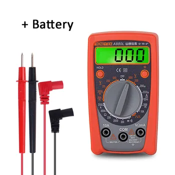 

A880L Mini Multimeter Digital Professional With Battery Current Voltage Indicator 200mV ~ 500V 200μA ~ 10A Avometer Tester Pen