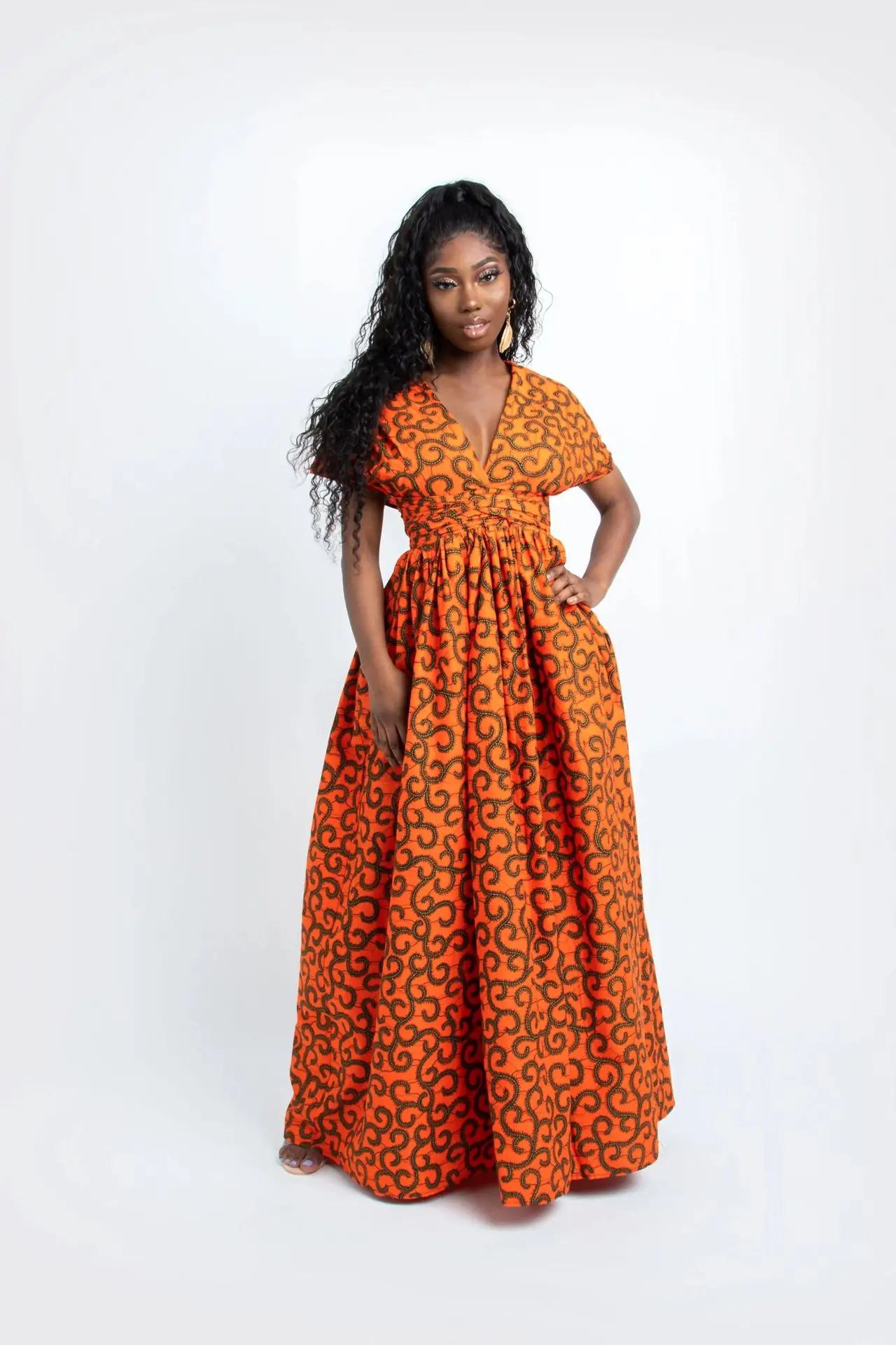 Longue robe africaine wax pour femmes 253