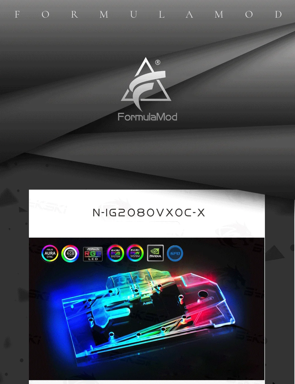 Bykski N-IG2080VXOC-X, полное покрытие видеокарты водяного охлаждения блок, для красочного iGame RTX2080/2070 Vulcan X OC