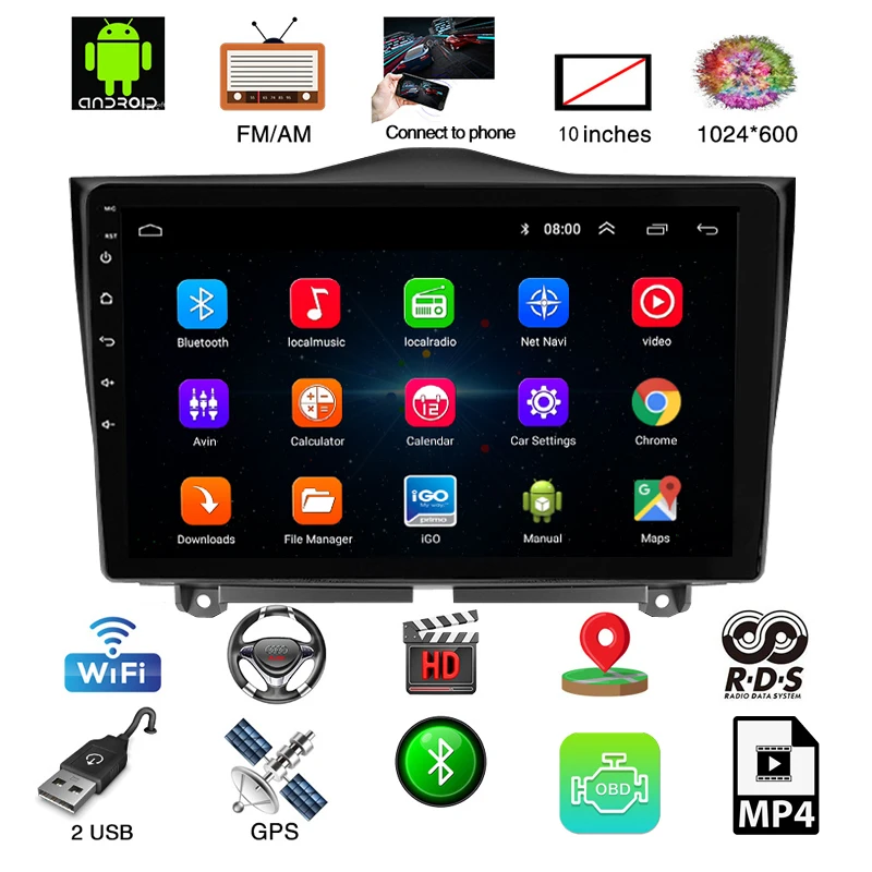 Sale Android 8.1car multimedia dvd player navigation For Lada Granta 2018-2019 with GPS radio video player support Bluetooth HD map 3