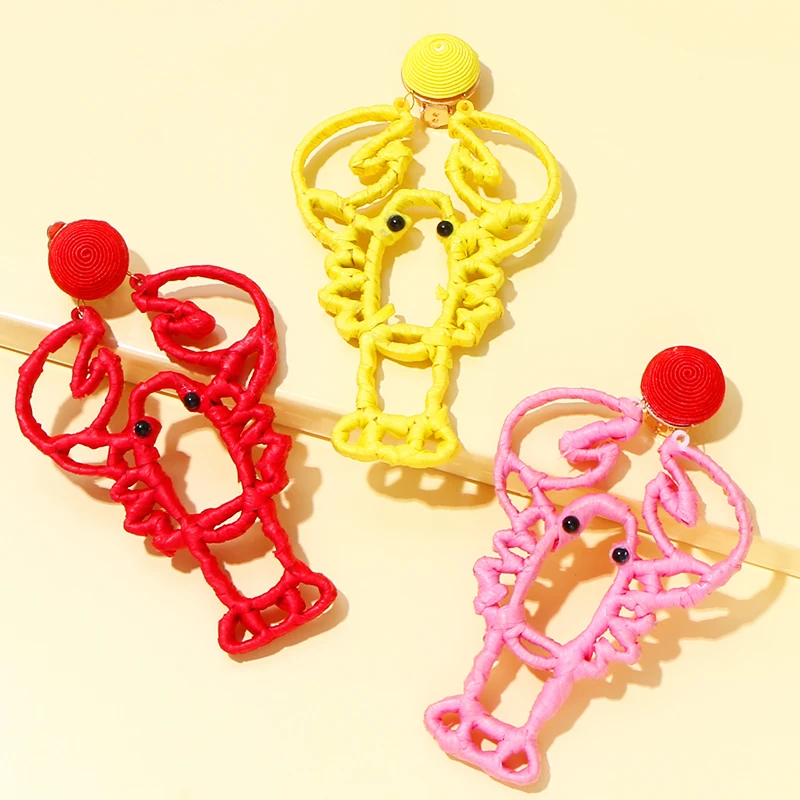 

KOMi BA Bohemian Raffia Handmade Drop Earrings for Women Multi Color Pineapple Wedding Fringed Tassel Ear Jewelry F0410