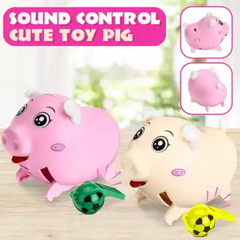 

Electronic Robot Cute Pig Kids Interactive Stand Walk Music Lighting Electronics Pig Toy with Whistle As Children Kids Gifts