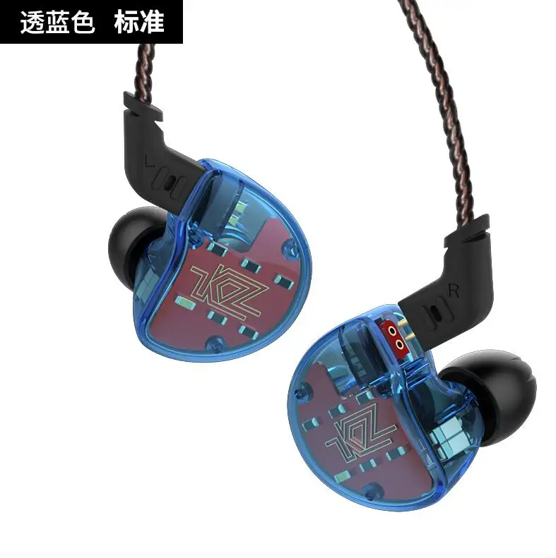 blue no mic KZ ZS10 наушники 4BA+ 1 DD гибридные наушники HIFI бас гарнитура монитор DJ наушники KZ ZS6 AS10 ZST ES4 ED16 BA10 - Цвет: blue no mic