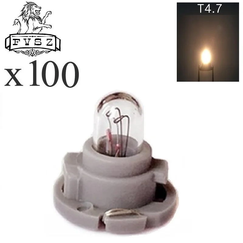 100Pcs T4.7 12V 1.4W Car Interior Instrument bulb Dashboard Lamp Cars Accessory Lights Signal Lamp