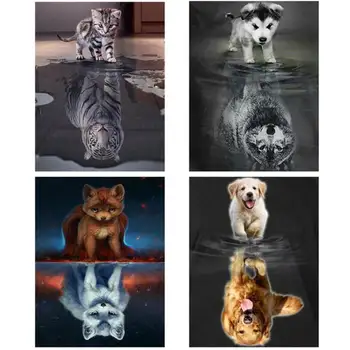 

5D Diamond Painting Full Drill Animal Diamond Mosaic Dog Diamond Painting Full Set Tiger Daimond-painting Brave Heart