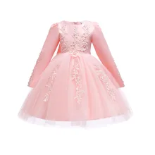 Wish/Детское платье с бантом красное платье принцессы в Корейском стиле осенне-зимняя юбка-пачка с длинными рукавами