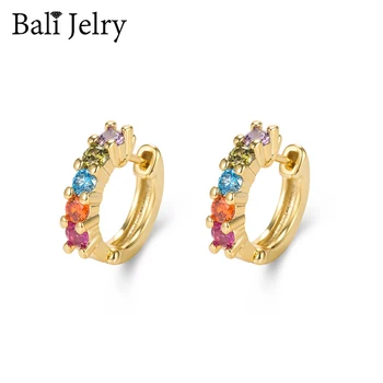 

BaliJelry Trendy 925 Silver Earrings Jewelry Accessories for Women Wedding Engagement with Topaz Gemstone Hoop Earring Wholesale