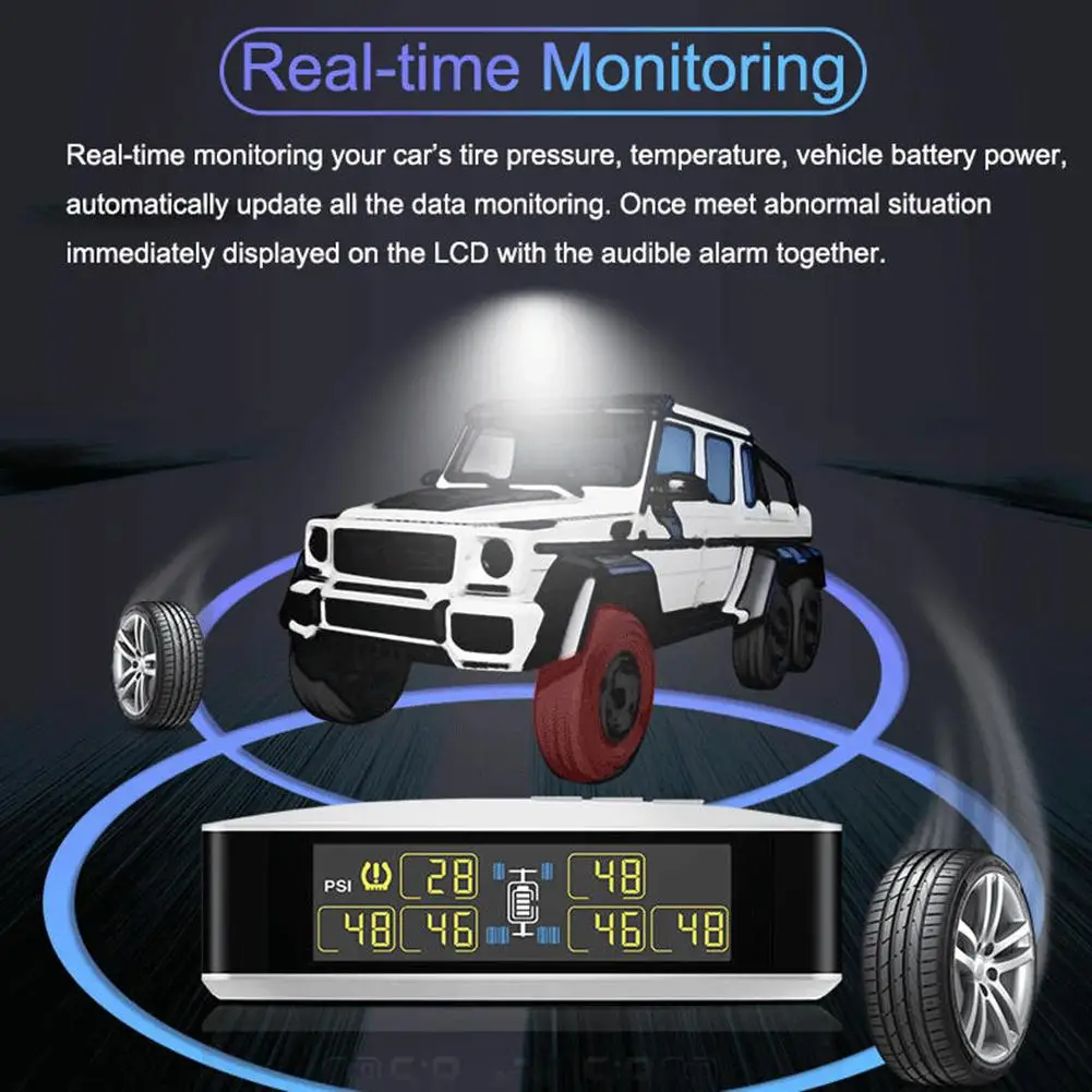 TPMS U8T беспроводная система контроля давления в шинах для автомобиля пикапа в режиме реального времени сигнализация давления температуры ЖК-дисплей
