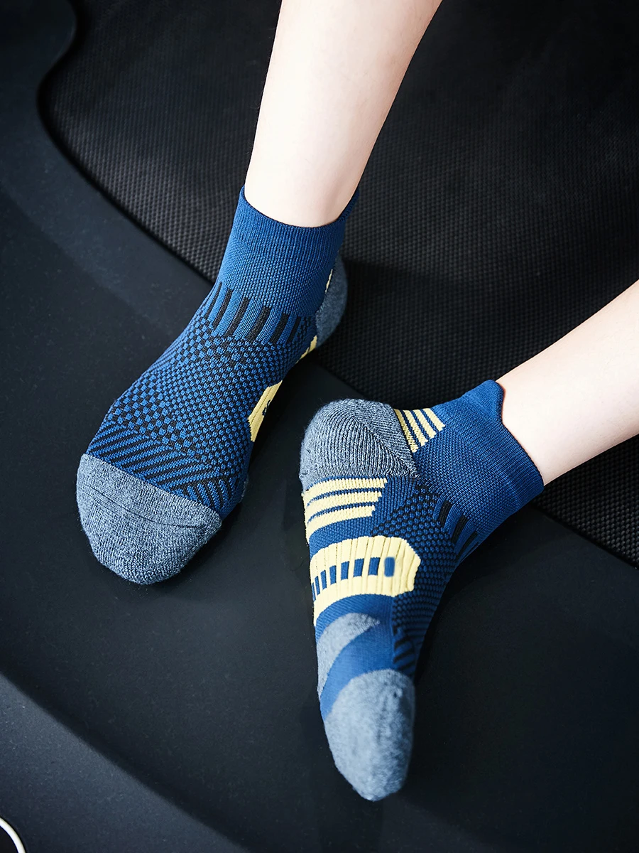 6PCS=3Pairs Professional Sports Socks Towel Bottom Non-Slip Running Socks Men Women Short Quick-Drying Basketball Training Socks middle tube basketball socks adult kids thick bottom sports socks non slip basketball players number sports socks