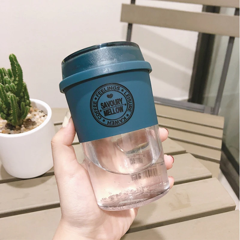 

New 350ml Creative Milk Tea Cup Coffee Cup Small Fresh Forest Couple Portable Leakproof Creative Plastic Water Cup