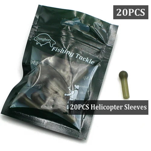 20PCS-Sleeves 20 шт., аксессуары для ловли карпа, вертолетная установка, резиновый рукав, Хели чод, шарик, рыболовный рукав против спутывания, карп, Chod Rig, снасти, инструменты - Цвет: 20PCS-Sleeves