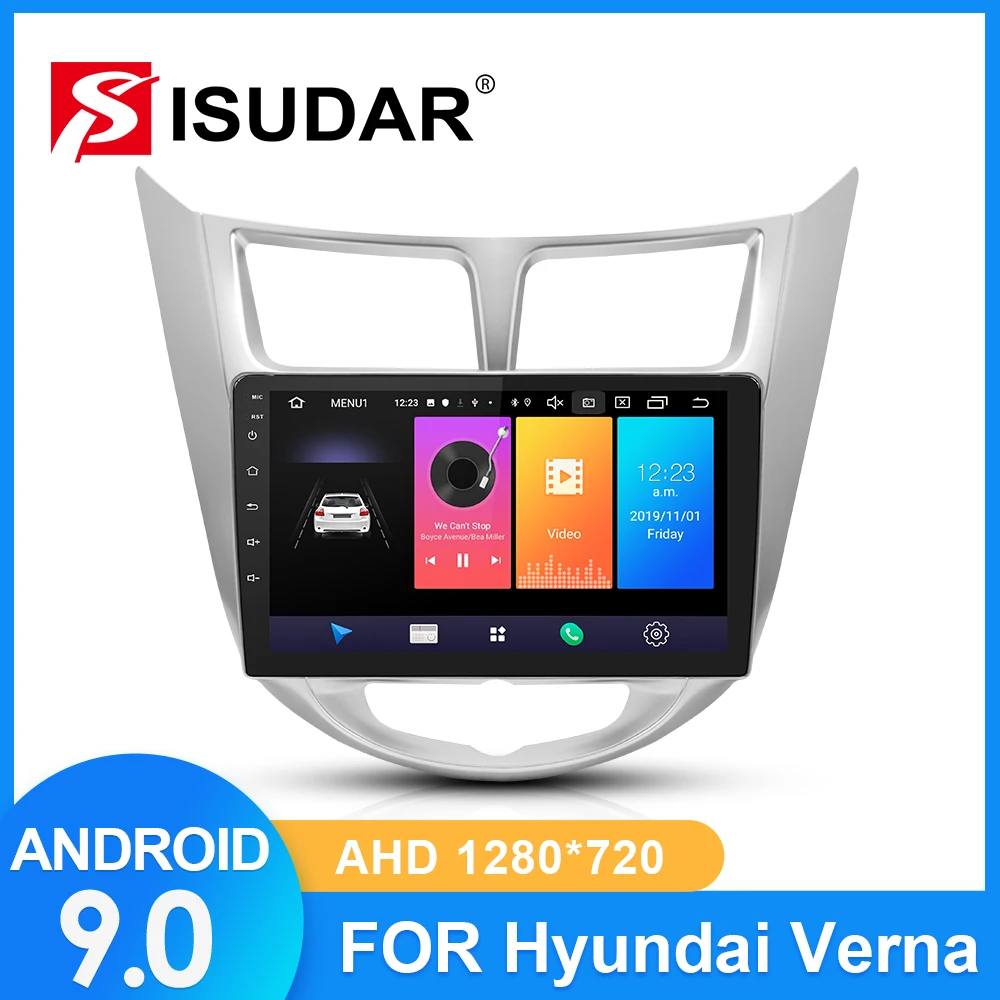  ISUDAR Car Radio For Hyundai/Solaris/Verna/Accent 2 din Android 9 Autoradio Multimedia GPS RAM 2GB 