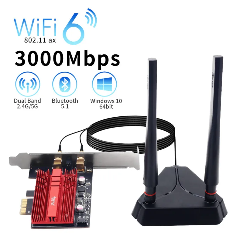 Двухдиапазонный WiFi6 AX200 3000 Мбит PCI E 1X Беспроводной Адаптер 2 4 г/5 ГГц 802.11ac/ax Bluetooth5.0