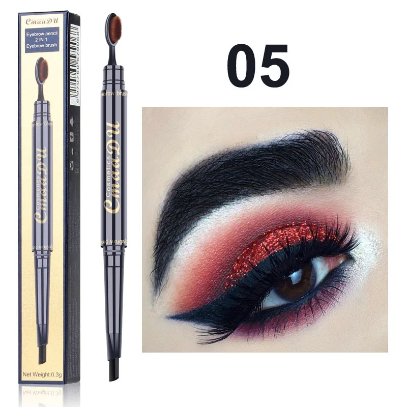 

Hot CmaaDu New 2 in 1 Micro blading Eyebrow Tattoo Pen Waterproof Long Lasting with Soft Brush Easy to Use Makeup Tools