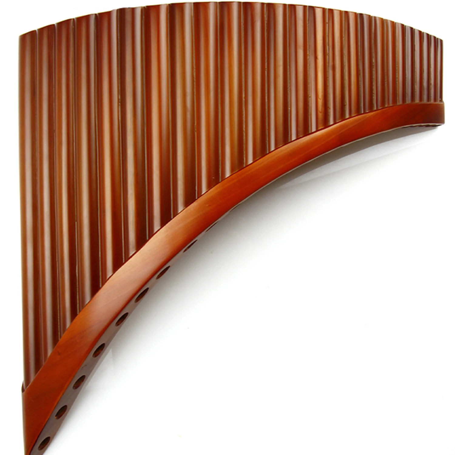 25 Pipes Pan Flute Key C Brown Musical Instrument Chinese Traditional