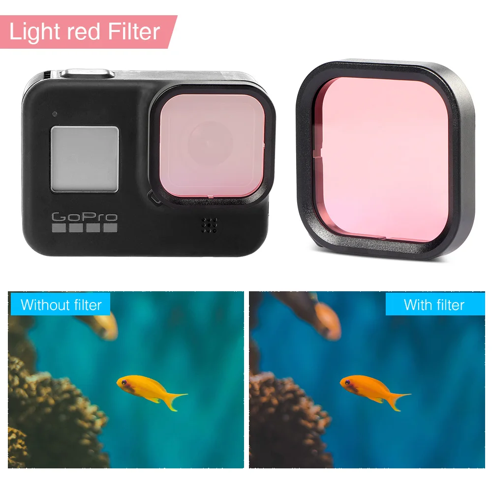 Diving Lens Filter for GoPro Hero 8 Polarizer Red Purple Lens Filter for GoPro Hero 8 Action Camera Lens Filter Accessories