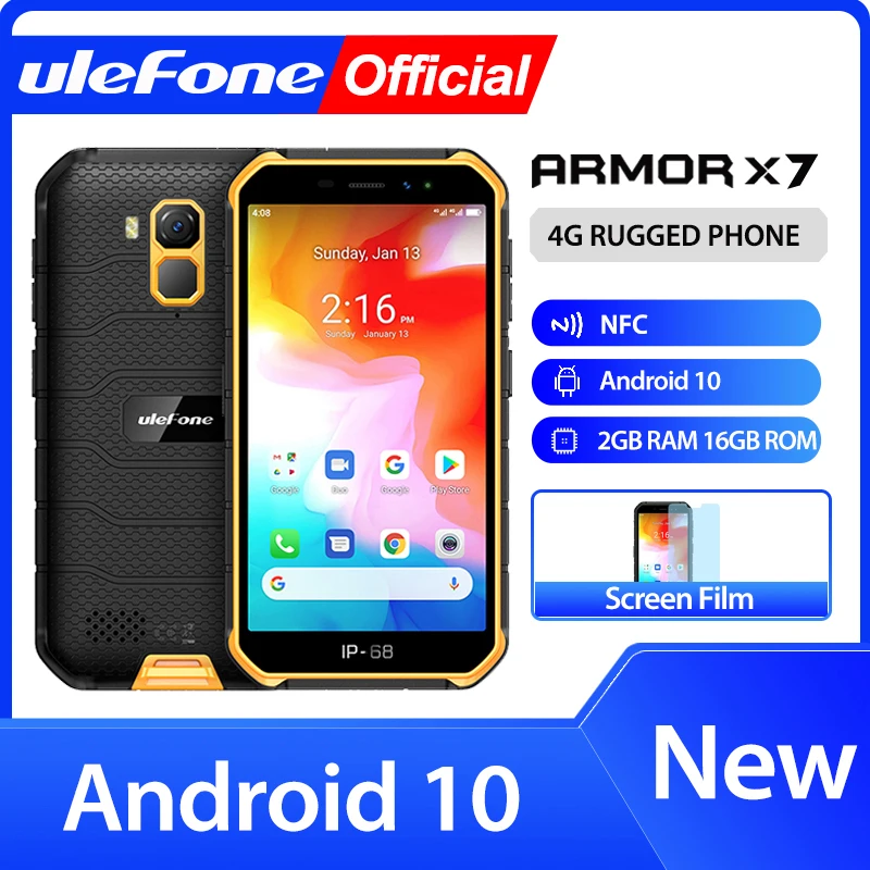 Ulefone Armor X7 смартфон с 5 дюймовым дисплеем четырёхъядерным процессором NFC ОЗУ 2 Гб