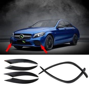

Front Fog Light Lamp Trim Cover Sticker Front Bumper Fender Grille Slats for Mercedes Benz C Class W205 C43 C63