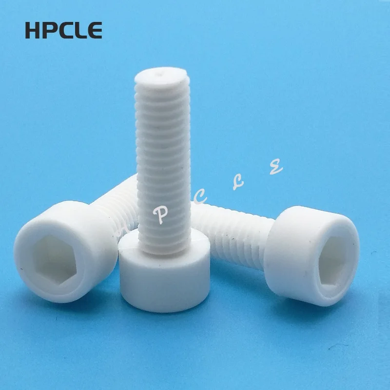 

20PCS M3 M4 M5 M6 M8 M10 PP Polypropylene High Strength Hex Socket Head Cap Screws DIN912 Anti-Corrosion Chemical Resistant