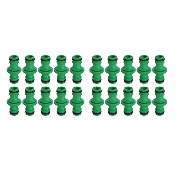 

20 Pcs/Set Drip Tape Hose Connectors Greenhouse Irrigation Thread Double Locks Gardening Drip Irrigation System Pipe Fittings