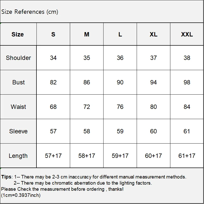 6012 长袖 尺寸表