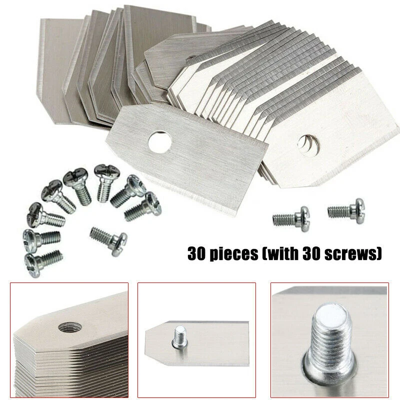 30pcs Steel Lawnmower Blades Trimmer Cutter Piece Replacement For Husqvarna Automower / Gardena Robotic Lawnmower Garden Tools For grass trimmer,strimmer trimmer parts,grass trimmer accessory,trimming blade