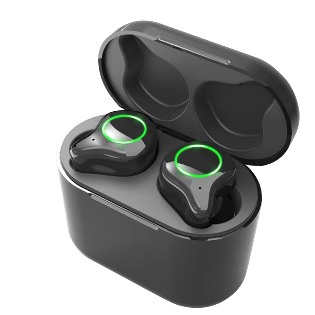 Черный TWS сенсорное управление Bluetooth 5,0 гарнитура Автоматическое Сопряжение шумоподавление HIFI бас водонепроницаемые спортивные наушники power Bank Поддержка SIRI - Цвет: Черный