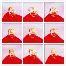 Koreański 24K złote pierścionki dla kobiet Ins Tide zaręczyny ślub regulowany złoty kolor pierścień 2020 moda urok biżuterii hurtowych tanie tanio VAMOOSY CN (pochodzenie) Miedziane Kobiety Metal TRENDY Obrączki ślubne ROUND Other Zgodna ze wszystkimi ZN030 Brak Ślub