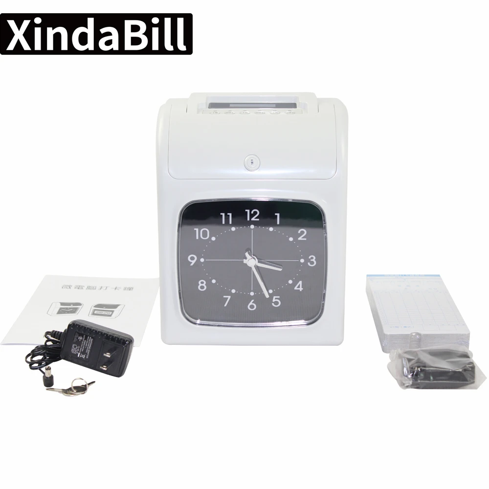 W-S1 Digital Attendance Machine Time Recorder Fingerprint Password Punch Card Time Clock Office Staffs Check in Punching Machine