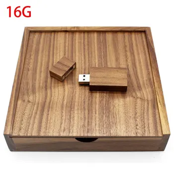 

Walnut Wood Photo Album Box USB Flash Drive 8GB 16GB 32GB 64GB Photography Wedding Storage Device USB2.0 Memory Stick