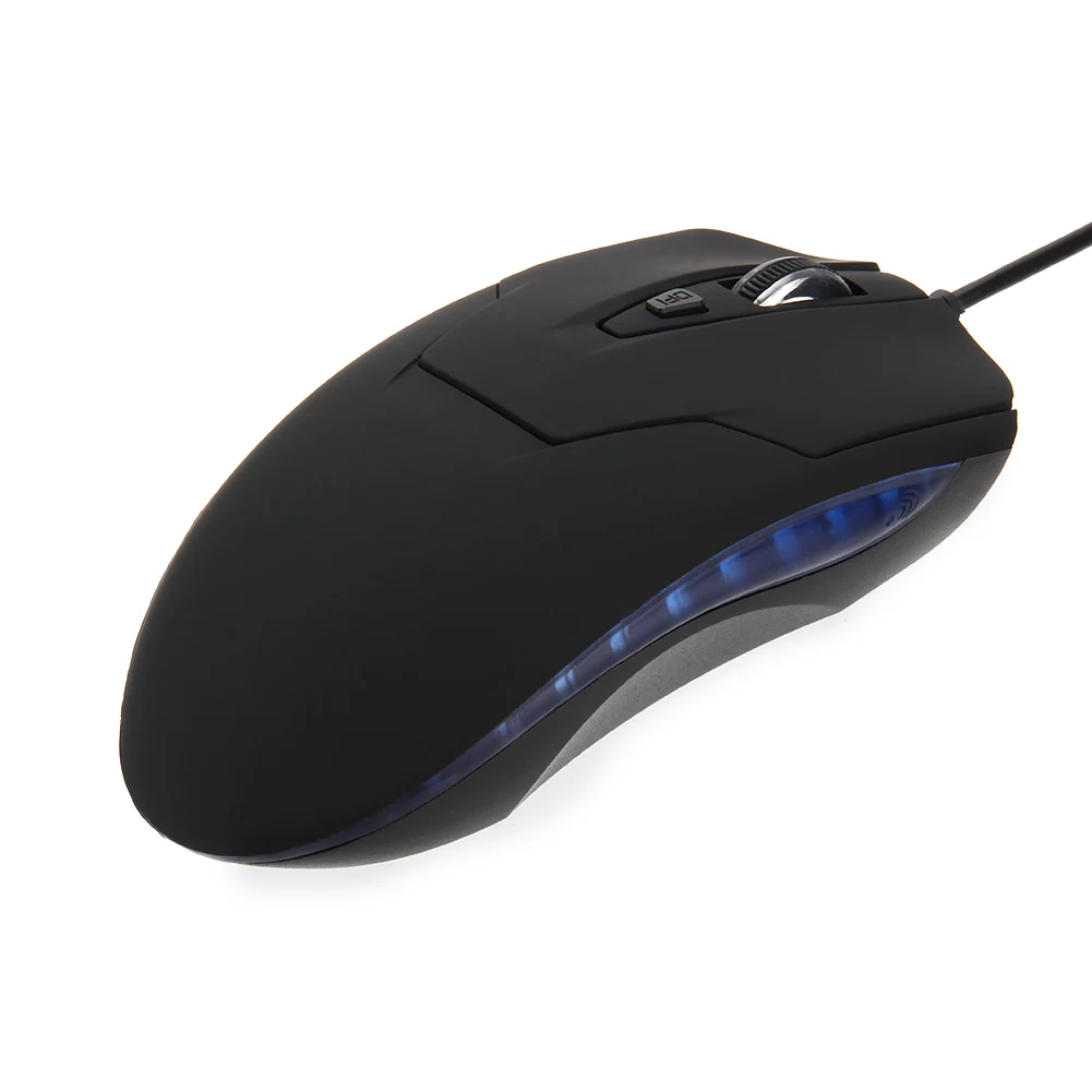 LED USB Wired Gaming Mouse 6 Buttons Adjustable 2400 DPI Optical Computer Mice for Game Laptop LFX-ING - Цвет: Черный