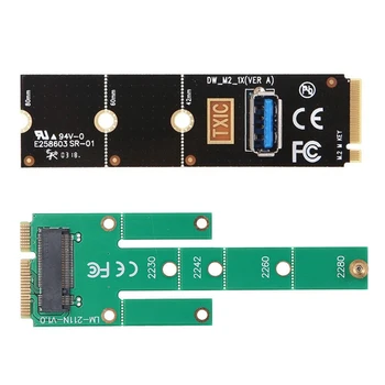 

1Pcs M.2 Ngff To Usb3.0 Pci-E Riser Card M2 Slot Extender Adapter for Btc/Eth Mining & 1Pcs Msata To Ngff Adapter Card Motherboa