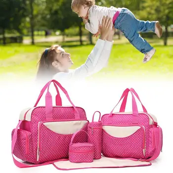 

Baby Diaper Bag 5 Pcs Suits For Mom Baby Bottle Holder Mother Bags Nappy Stroller Maternity Multifunction 2020 Sets New Mum W7H9